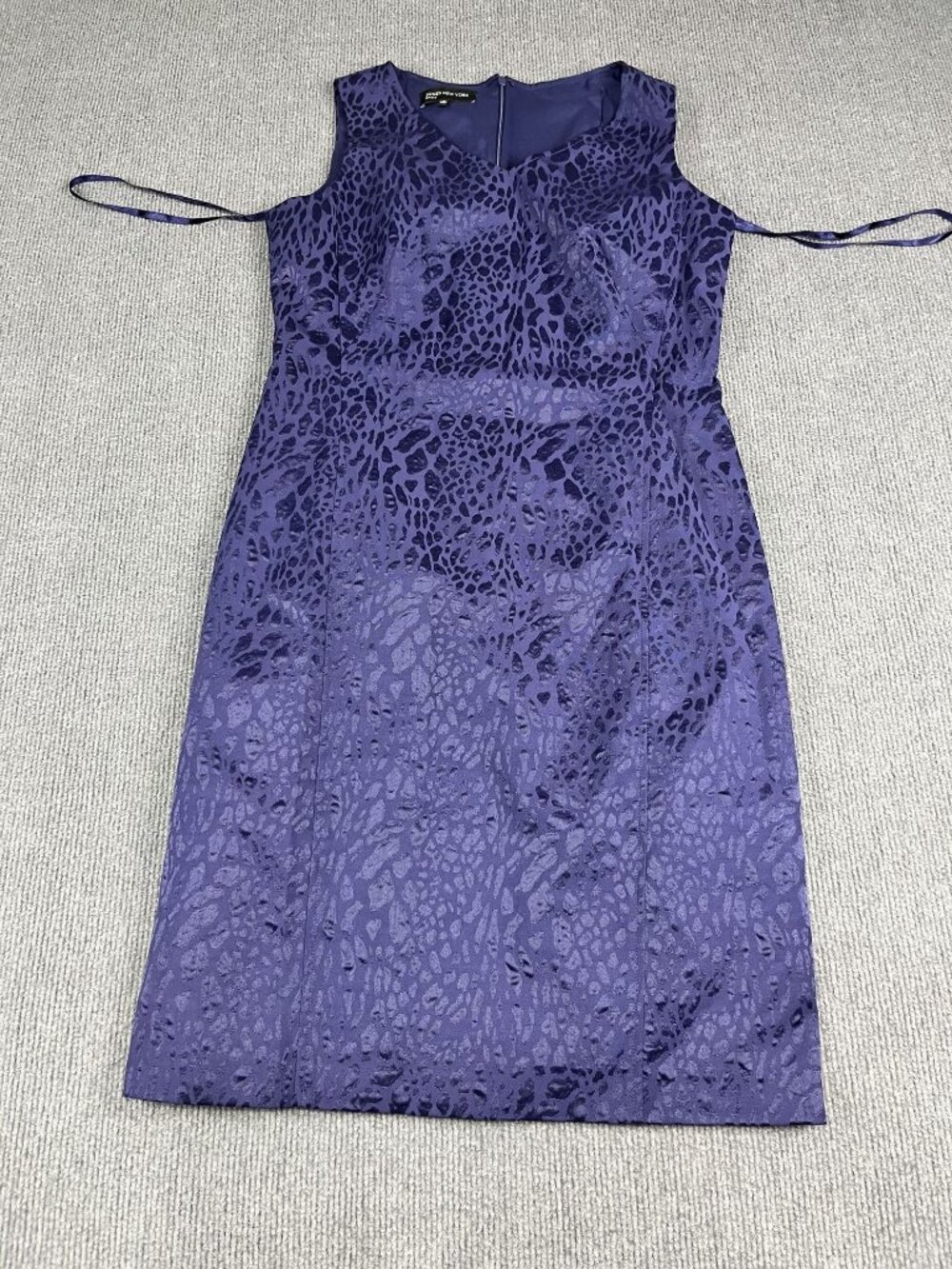 Jones New York Womens Sleeveless Purple Textured Sheath Dress Size 12